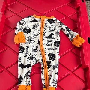 Little Sleepies Spooky Black and Orange Footie